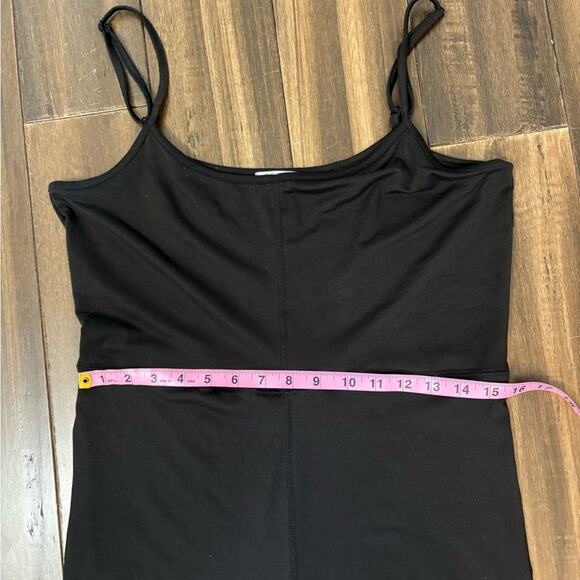 Ardene Basics Black Bodysuit Shorts Romper Thin Spaghetti Straps Scoop Neck Plus - Picture 3 of 9